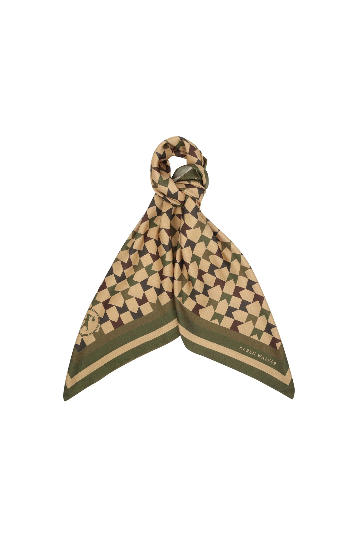 MONOGRAM LARGE CHECK CLASSIC SCARF TAN MULTI