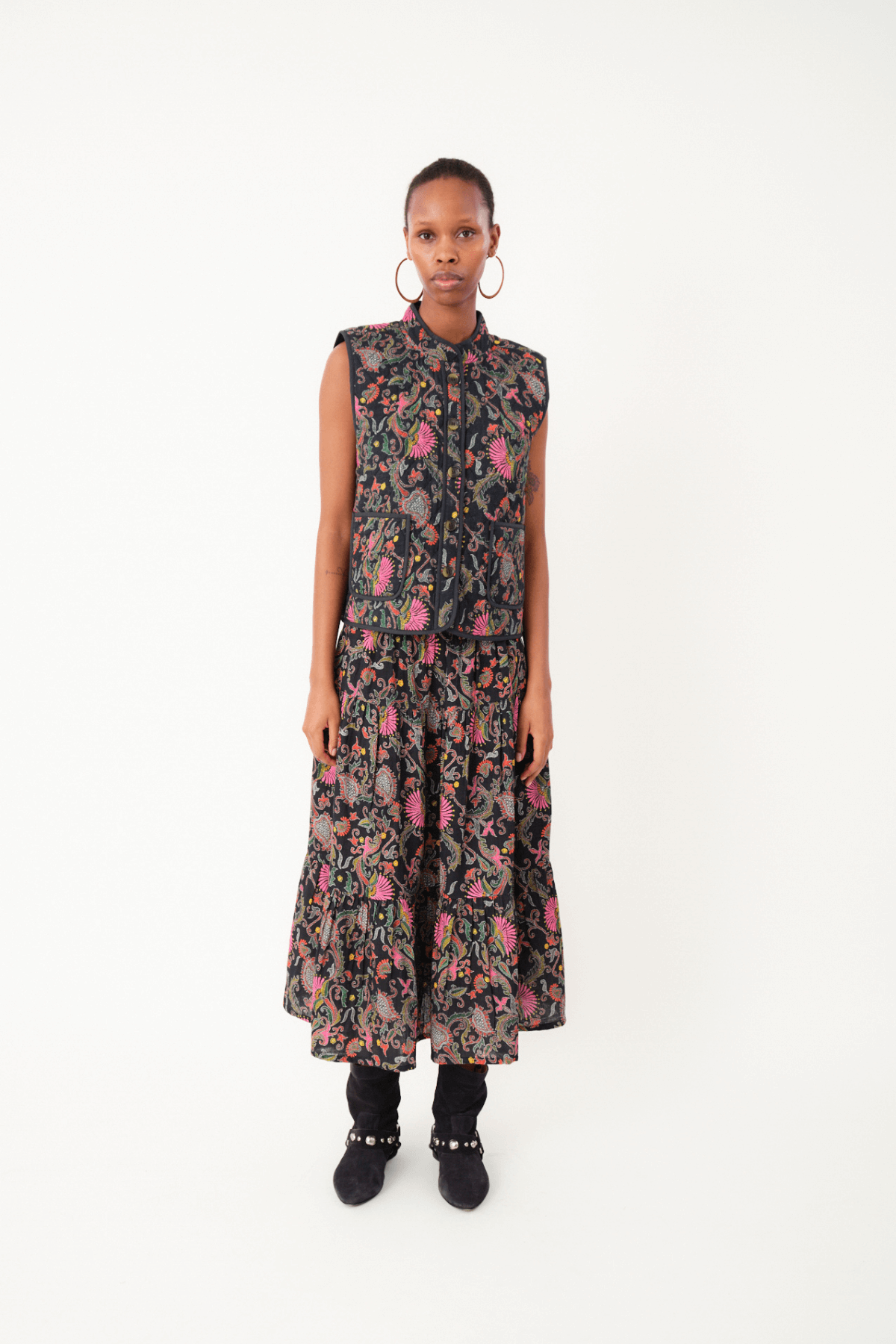 MORNINGLL MIDI SKIRT FLOWER PRINT