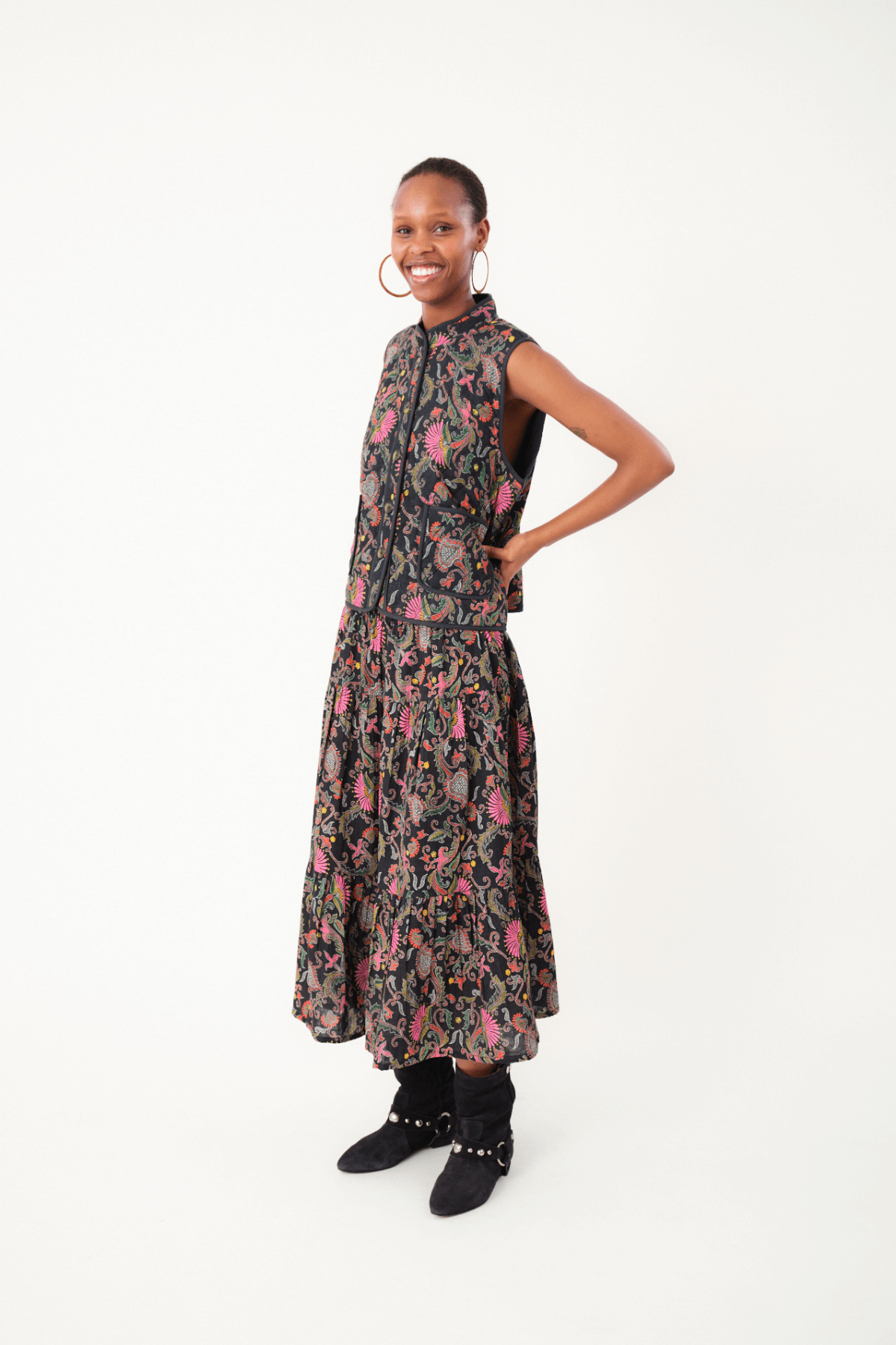 MORNINGLL MIDI SKIRT FLOWER PRINT