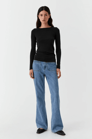 MORRI MERINO ROUND NECK BLACK