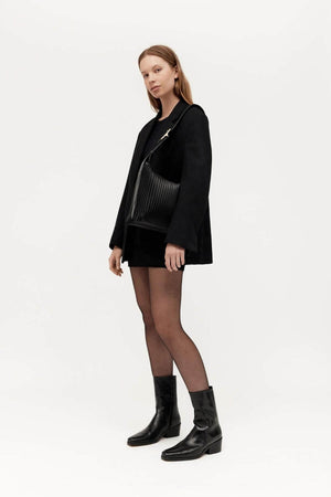 MR MIDIMESE BLACK PLEATED