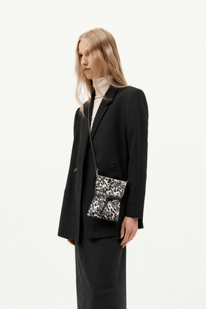 MR PENNY POUCHETTE GRAPHITE CALF HAIR