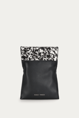 MR PENNY POUCHETTE GRAPHITE CALF HAIR