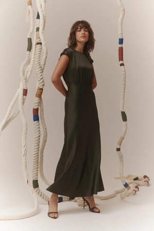 MUSE DRESS DARK GREEN