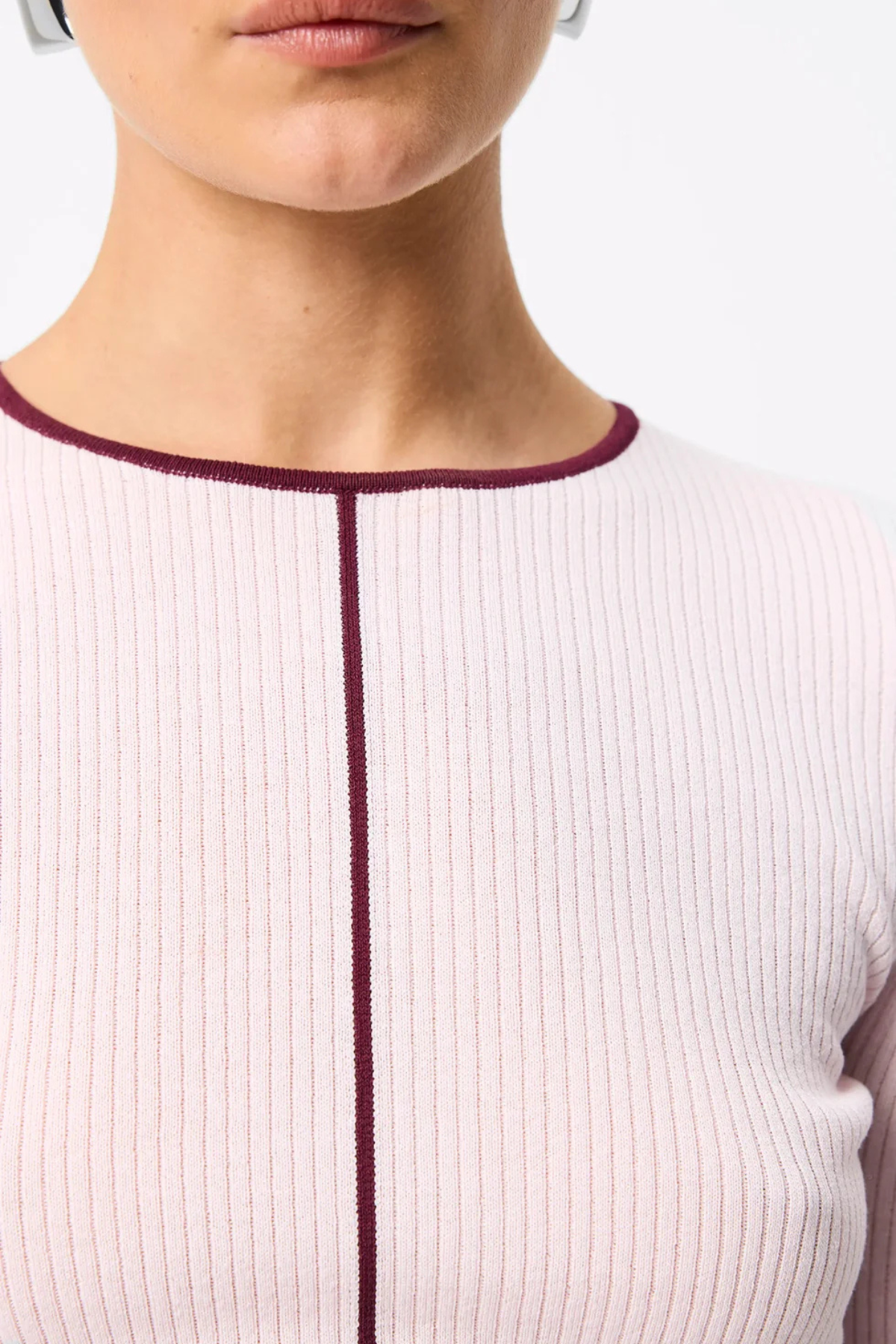 NARA KNIT TOP PINK/BURGUNDY