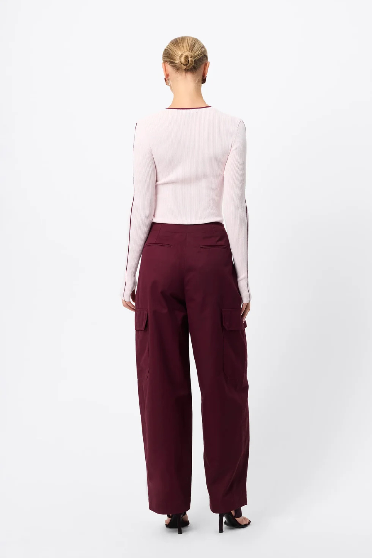NARA KNIT TOP PINK/BURGUNDY