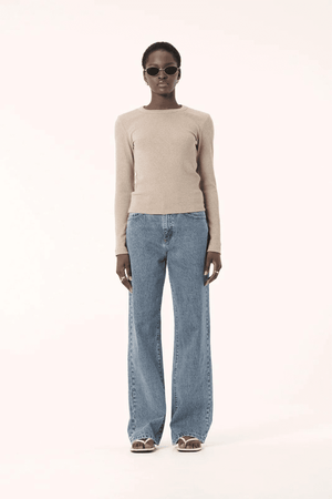 NOLA LONG SLEEVE TOP OATMARLE