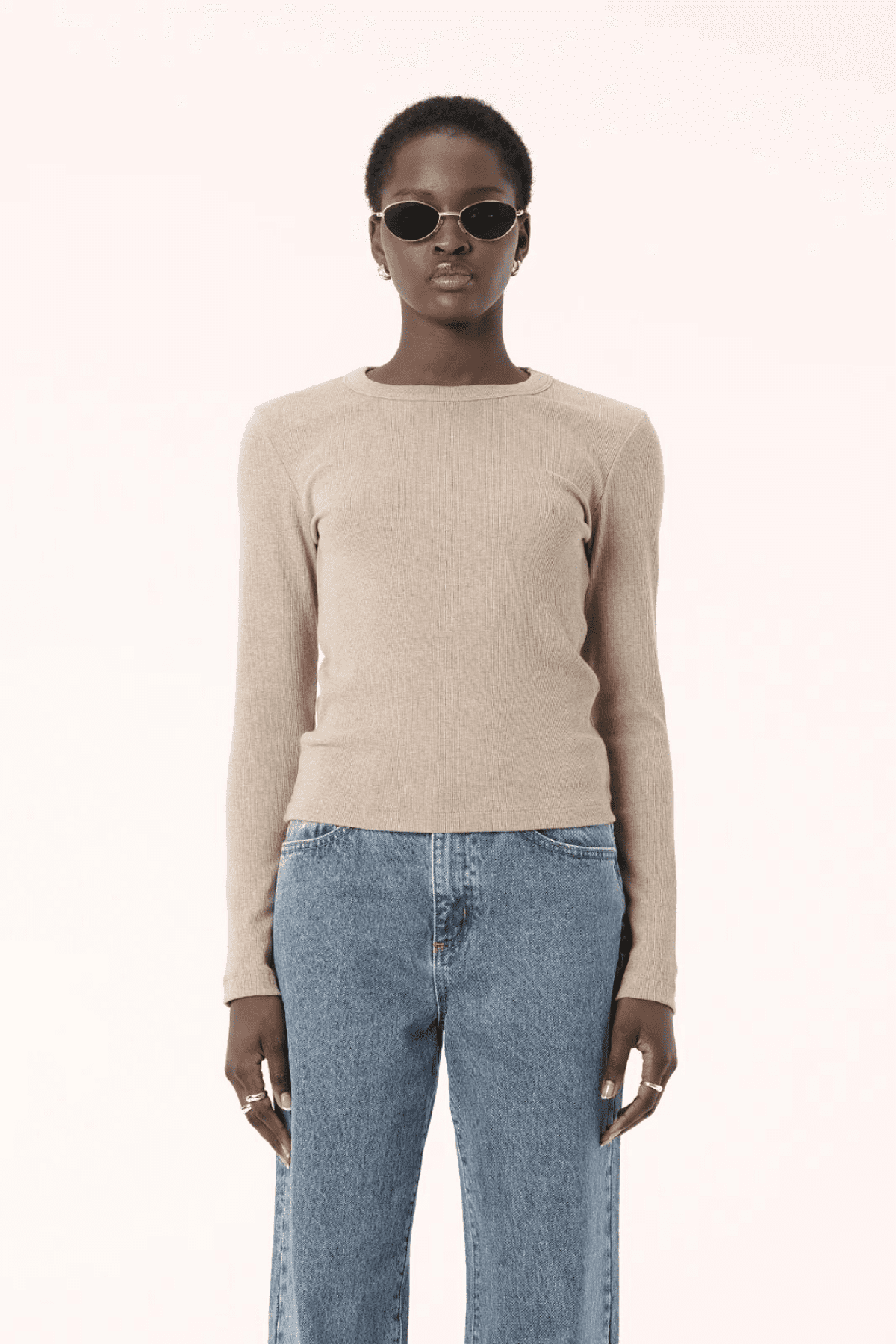 NOLA LONG SLEEVE TOP OATMARLE