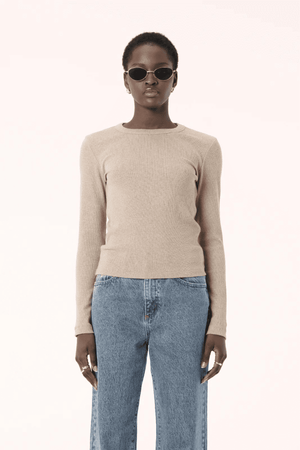 NOLA LONG SLEEVE TOP OATMARLE