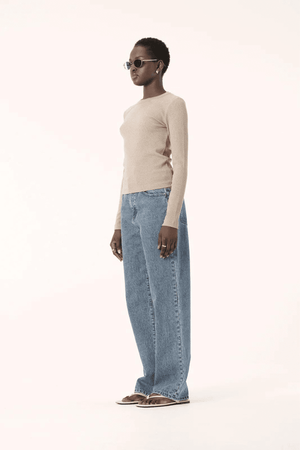 NOLA LONG SLEEVE TOP OATMARLE