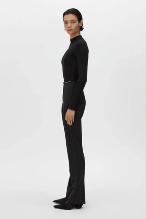 NORA RIB LONG SLEEVE TOP BLACK/SOFT WHITE