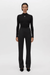 NORA RIB LONG SLEEVE TOP BLACK/SOFT WHITE