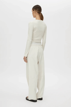 NORA LONG SLEEVE MONOGRAM TOP IVORY MARLE