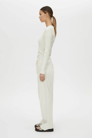 NORA LONG SLEEVE MONOGRAM TOP IVORY MARLE