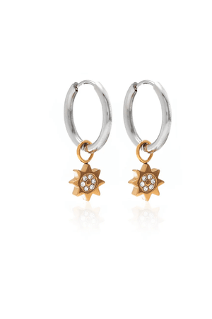 NOVA TWO TONE HOOP EARRINGS SILVER/GOLD