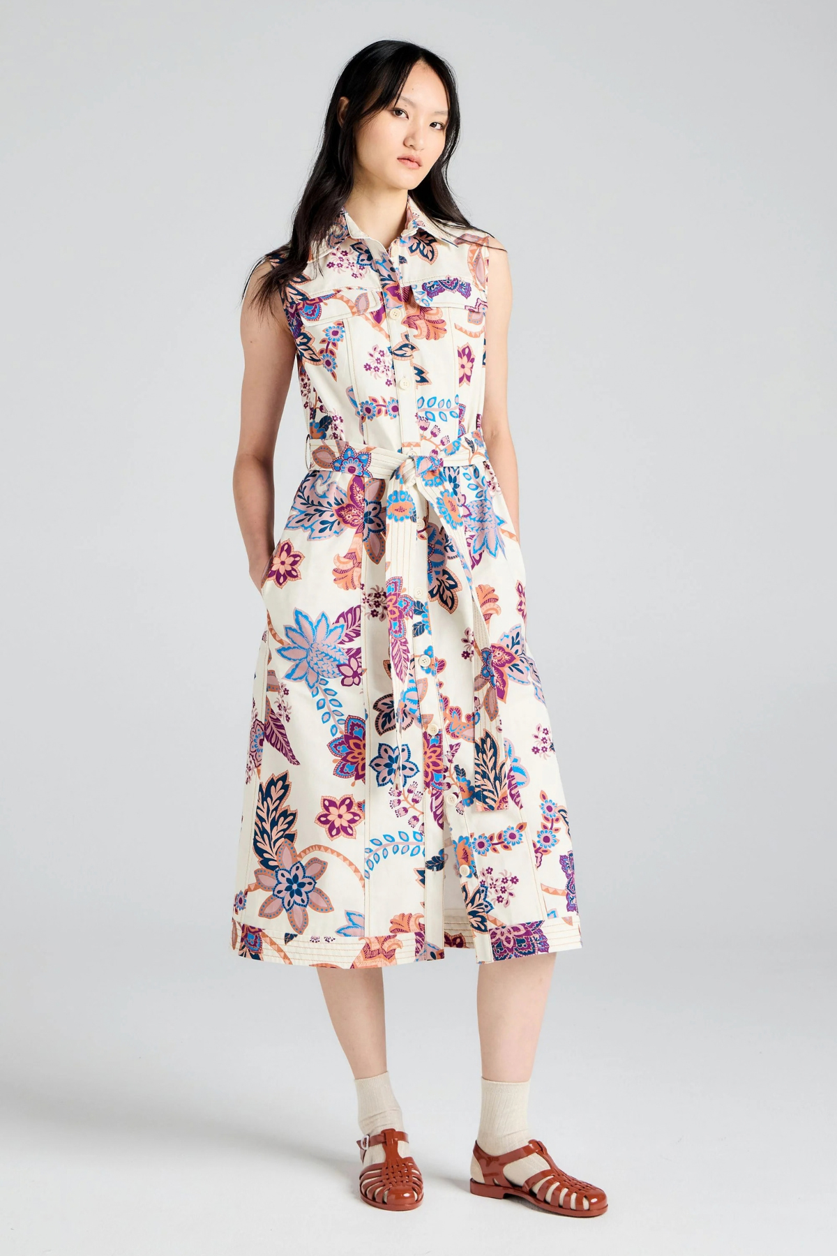 ODETTE DRESS CREAM MULTI