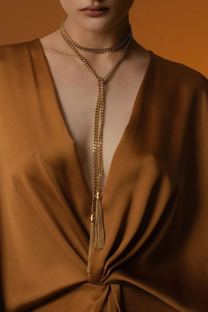 OYDSSEE TASSEL LARIAT/BELT GOLD