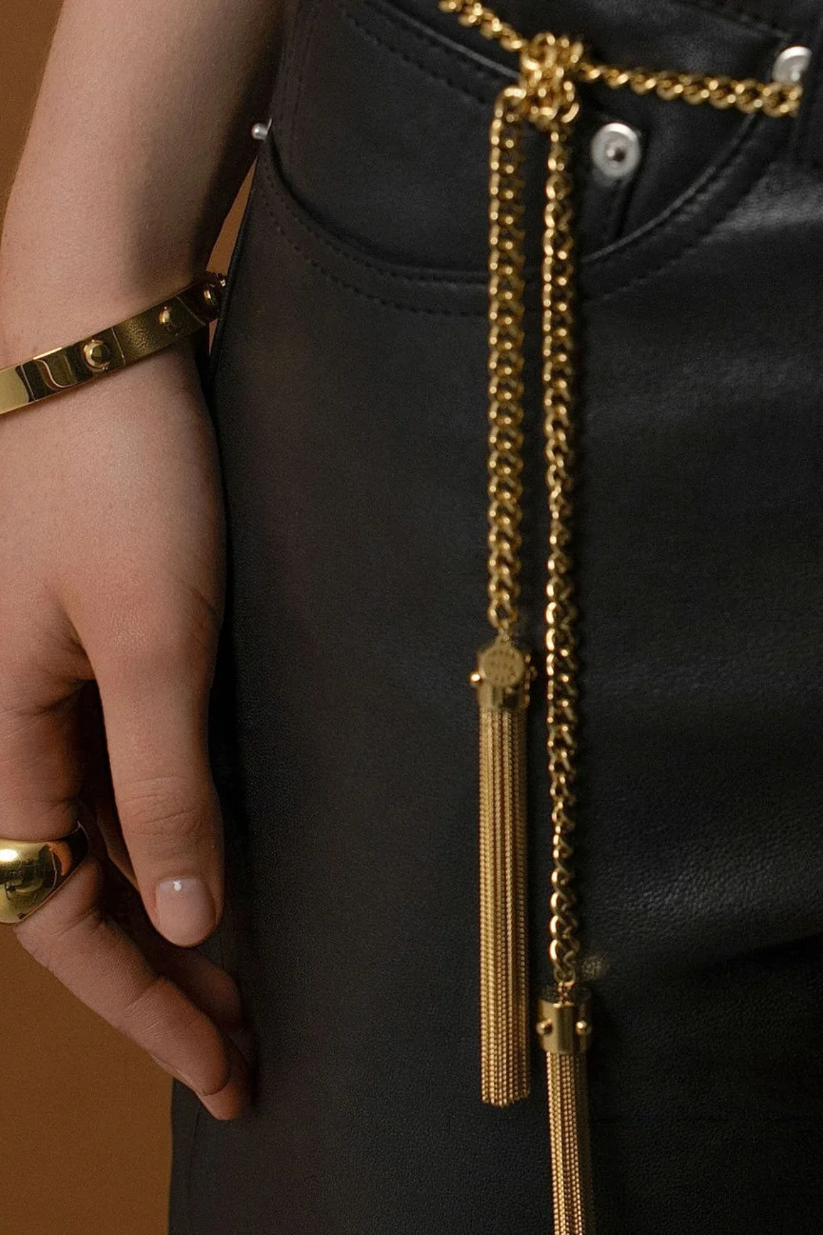 OYDSSEE TASSEL LARIAT/BELT GOLD
