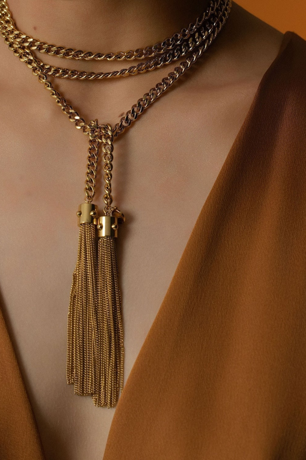OYDSSEE TASSEL LARIAT/BELT GOLD