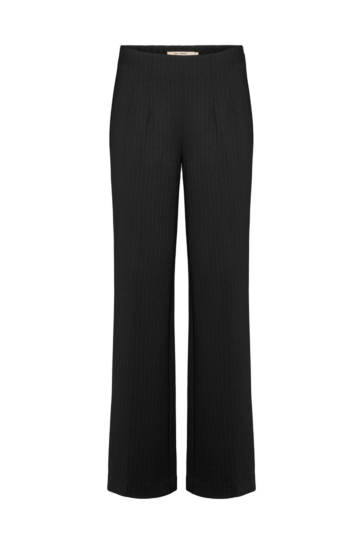 OLANA WIDE PANTS PINSTRIPE BLACK