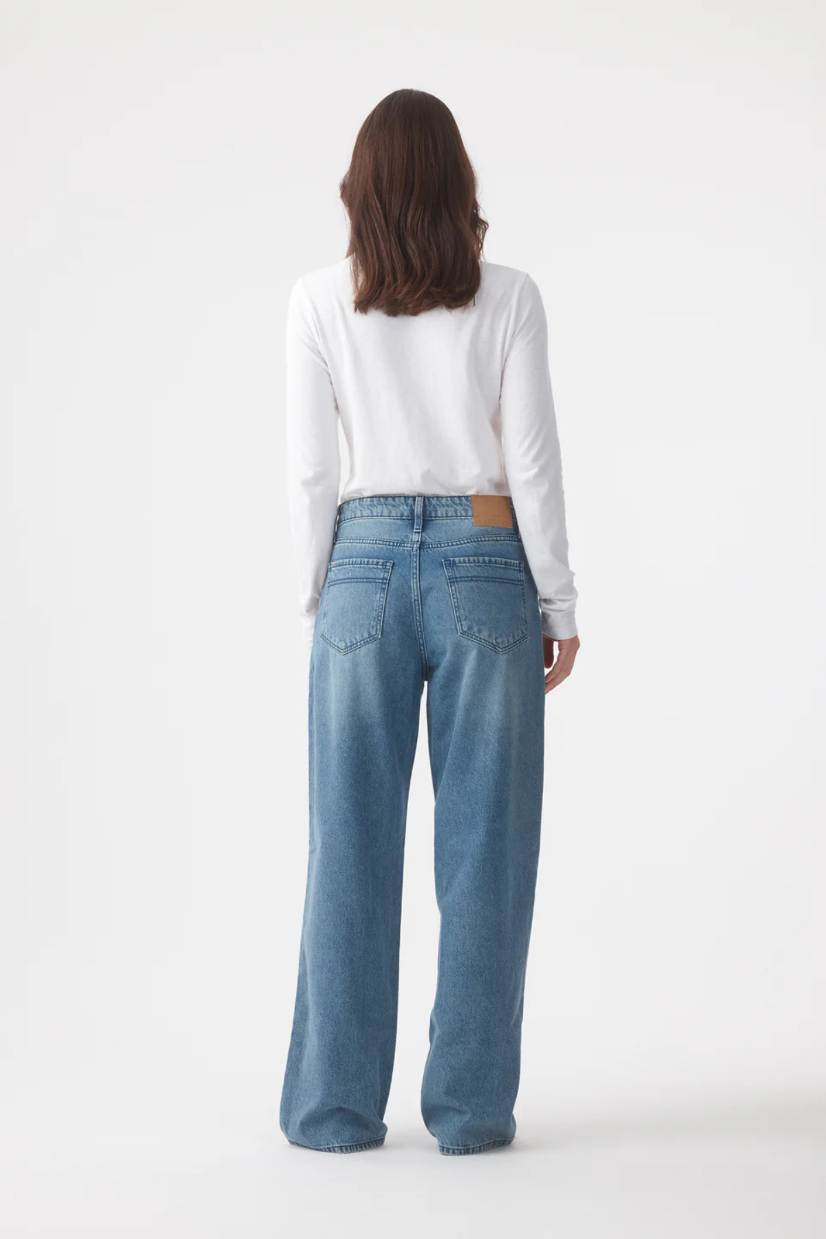 OLIVE MID SLOUCHY WIDE JEAN MARINA MID BLUE