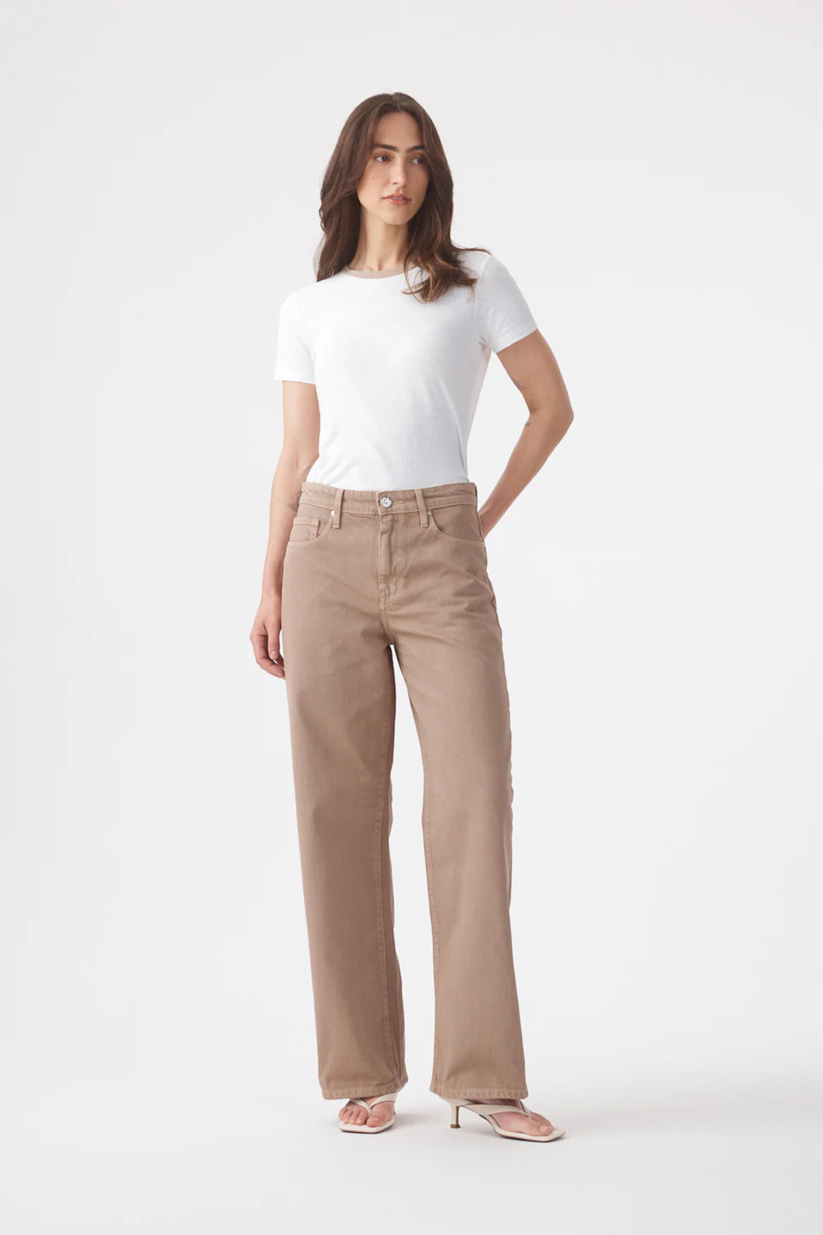 OLIVE MID SLOUCHY WIDE JEAN MUSHROOM