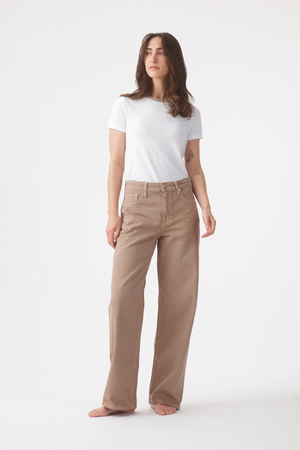 OLIVE MID SLOUCHY WIDE JEAN MUSHROOM