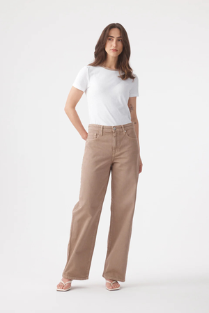OLIVE MID SLOUCHY WIDE JEAN MUSHROOM