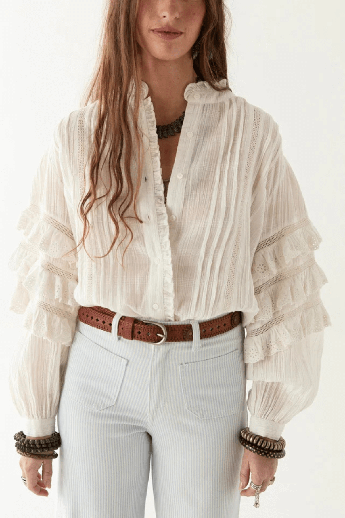 OMARA BLOUSE MERENGUE CUBAN SCHIFFLI