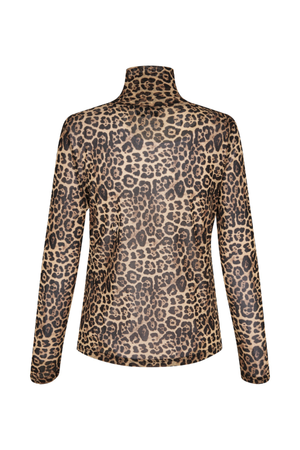 ORIE HIGH NECK BLOUSE LEOPARD PRINT