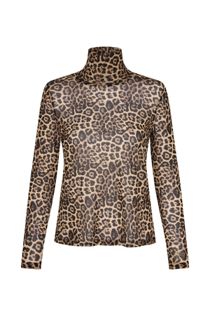 ORIE HIGH NECK BLOUSE LEOPARD PRINT