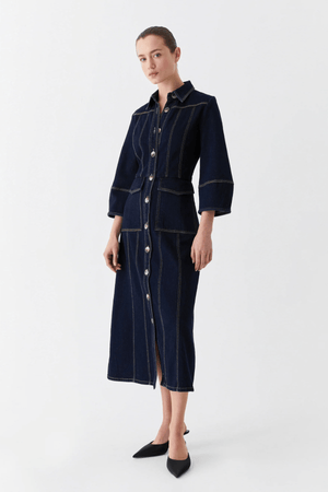 OSCAR DENIM DRESS DARK BLUE