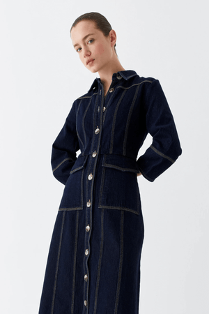 OSCAR DENIM DRESS DARK BLUE