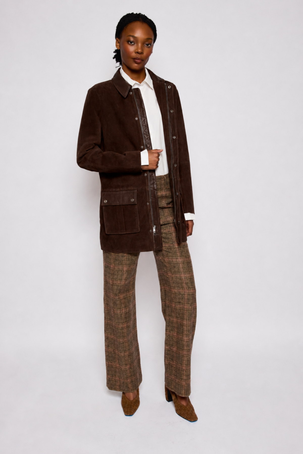 OUTBACK COAT CHOCOLATE SUEDE