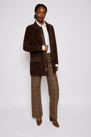 OUTBACK COAT CHOCOLATE SUEDE