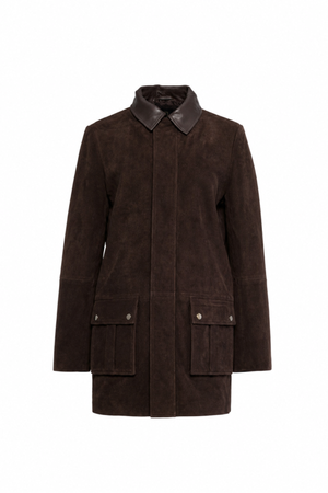 OUTBACK COAT CHOCOLATE SUEDE