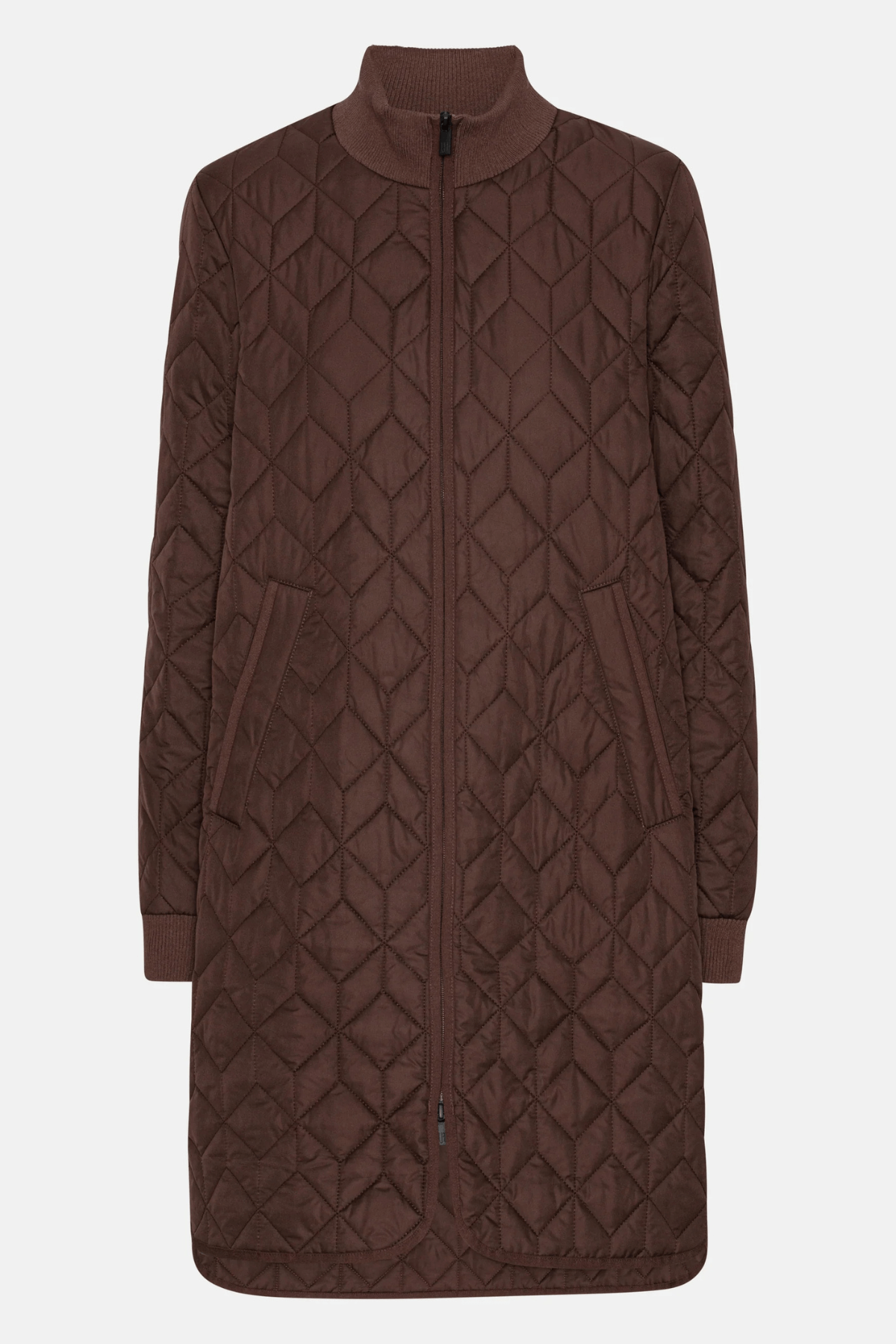 LONG QUILT COAT EBONY