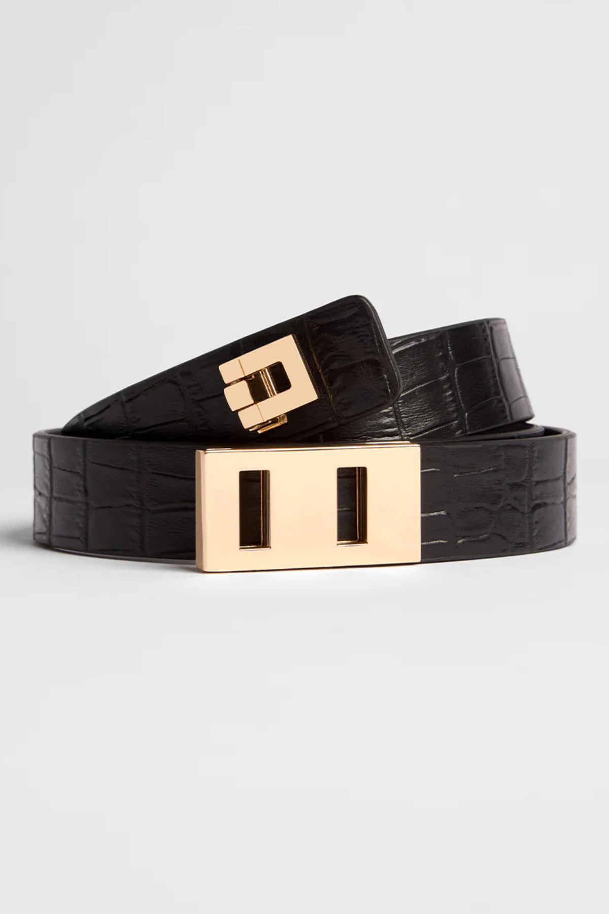 PAIGE BELT BLACK CROC