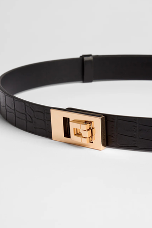 PAIGE BELT BLACK CROC