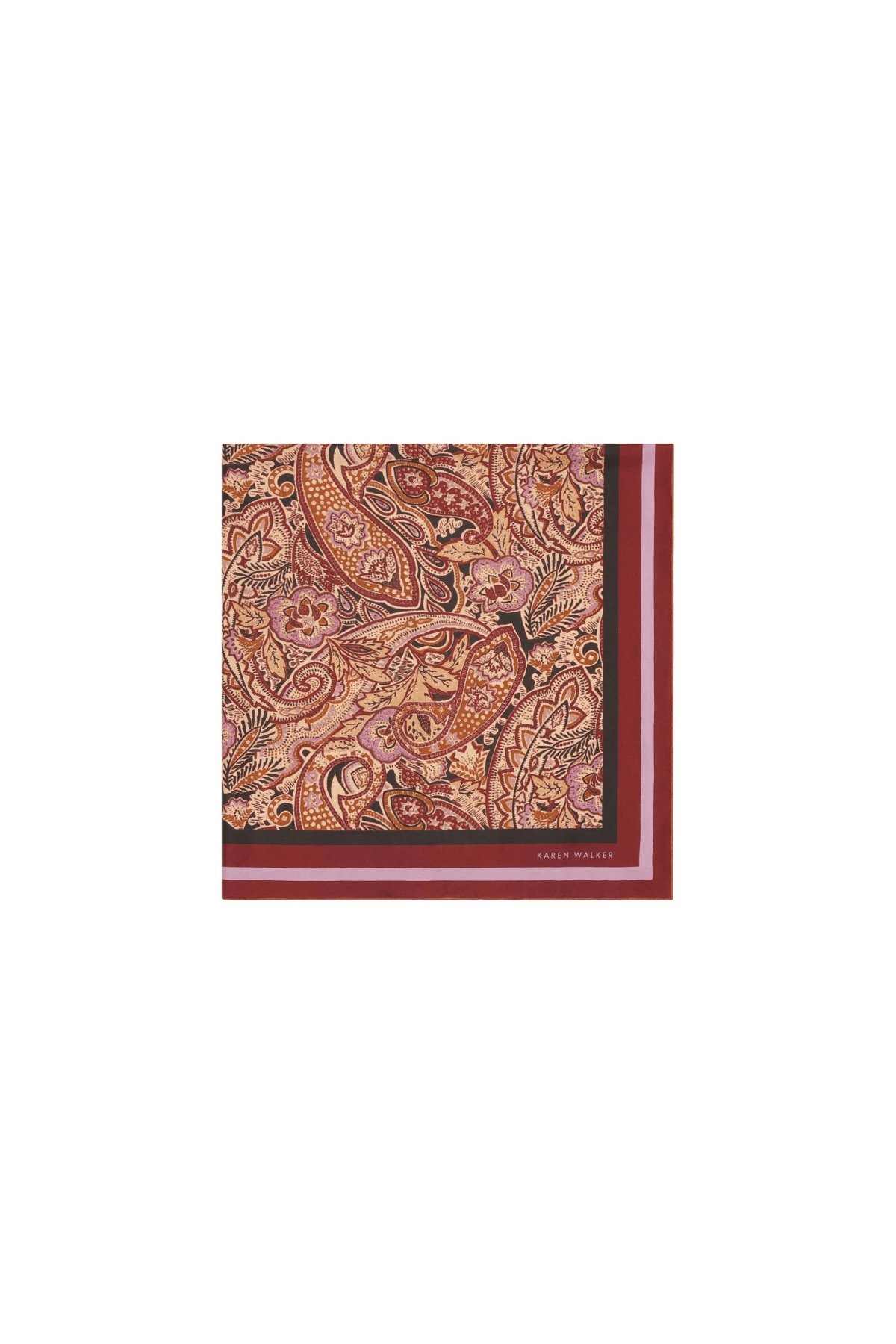 PAISLEY CLASSIC SILK SCARF BURGUNDY MULTI