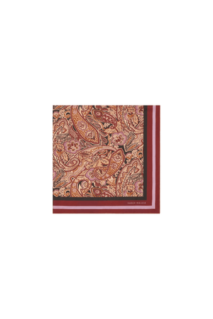 PAISLEY CLASSIC SILK SCARF BURGUNDY MULTI