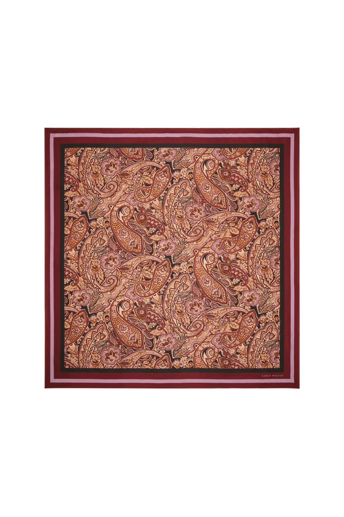 PAISLEY CLASSIC SILK SCARF BURGUNDY MULTI