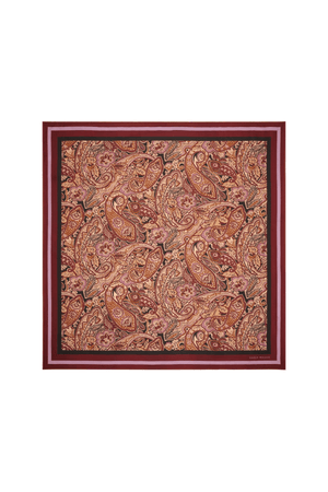 PAISLEY CLASSIC SILK SCARF BURGUNDY MULTI