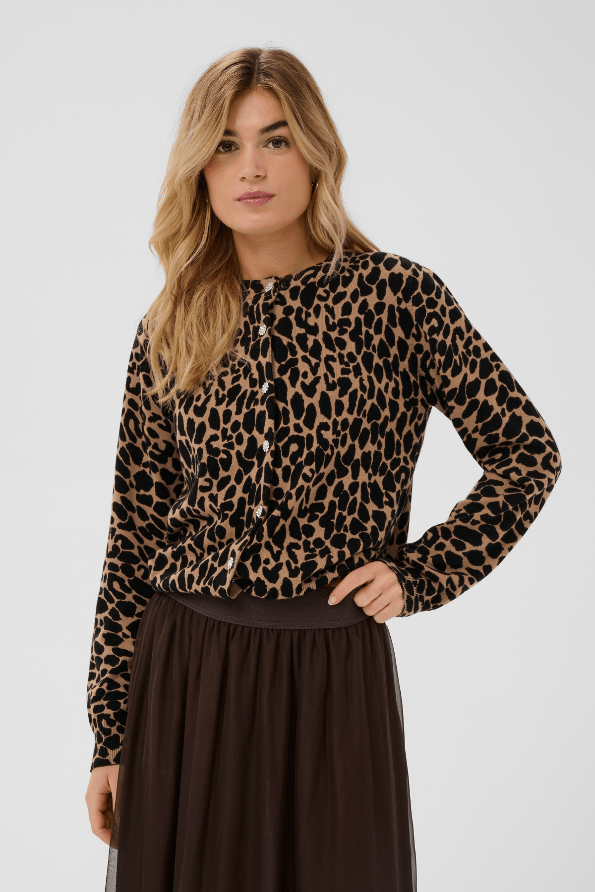 PALOMA CARDIGAN TIGERS EYE SPOTTY LEOAPRD