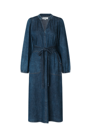PARIS MIDI DRESS LS BLUE
