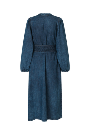 PARIS MIDI DRESS LS BLUE