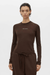 PARK LONG SLEEVE LOGO TOP BITTER CHOCOLATE