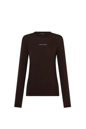 PARK LONG SLEEVE LOGO TOP BITTER CHOCOLATE