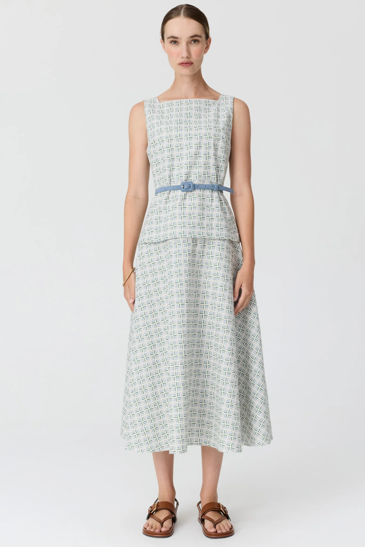 PARTERRE BELT DRESS JACQUARD