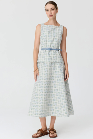 PARTERRE BELT DRESS JACQUARD